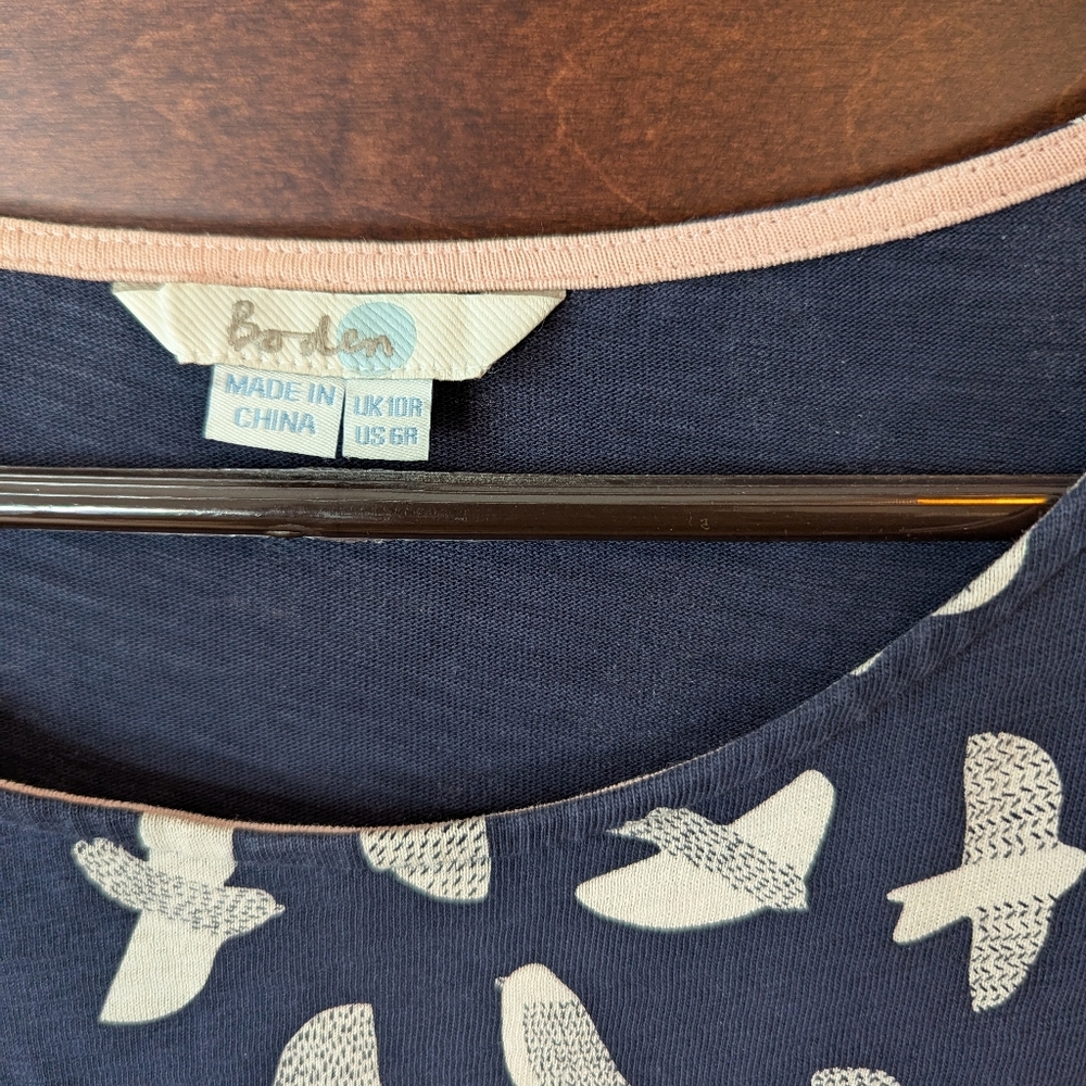 Boden Phoebe Jersey Dress in Swan Print